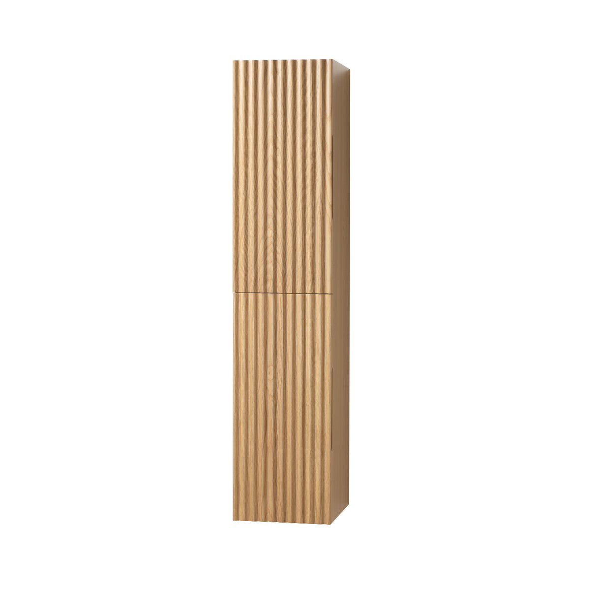 BEGONIA 35 x 160 x 35 cm wall-mounted bathroom column – natural oak – 2 doors – soft close – reversible