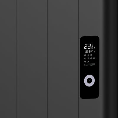 Zwarte elektrische wandradiator met stekker + wifi-programma 2000W