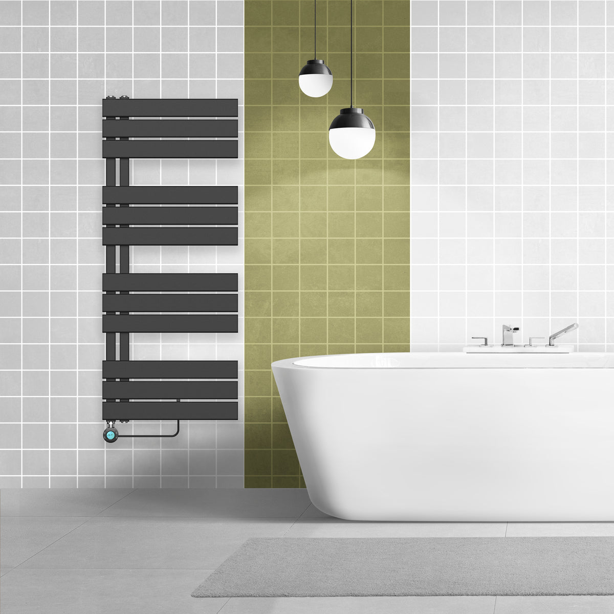 Belrad Electric Towel Rail - Matt Black 755W