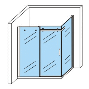 Douchecabine Aloni 90x140x195 cm, schuifdeur