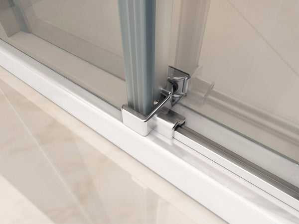 ALONI CABINE DE DOUCHE AVEC PORTE COULISSANTE ET PAROI LATÉRALE - TRAITEMENT ANTI-CALCAIRE - RÉVERSIBLE - VERRE DE SÉCURITÉ 8MM - 90X160X195 CM