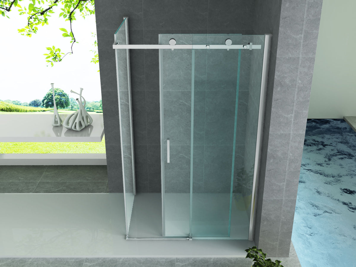 ALONI CABINE DE DOUCHE AVEC PORTE COULISSANTE ET PAROI LATÉRALE – TRAITEMENT ANTI-CALCAIRE – RÉVERSIBLE – VERRE DE SÉCURITÉ 8?MM – 90X120X195?CM –...