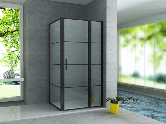 Cabine de Douche Aloni 90x140 cm - Noir Mat