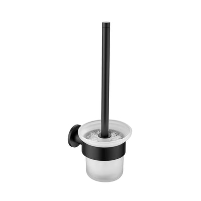 BROSSE DE TOILETTE ALONI AVEC SUPPORT – POT EN VERRE – NOIR MAT