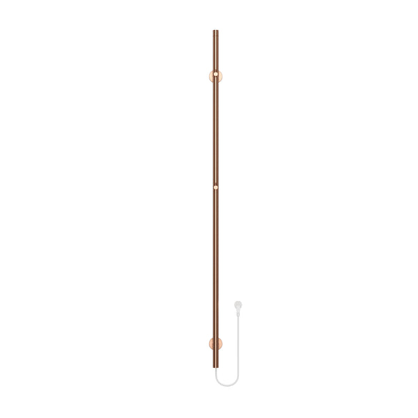 BELRAD ROD SÈCHE-SERVIETTES À TIGE - ÉLECTRIQUE - SIMPLE - 60W - Ø2,5CM - 150X6,3X12,7 CM - CUIVRE BROSSÉ