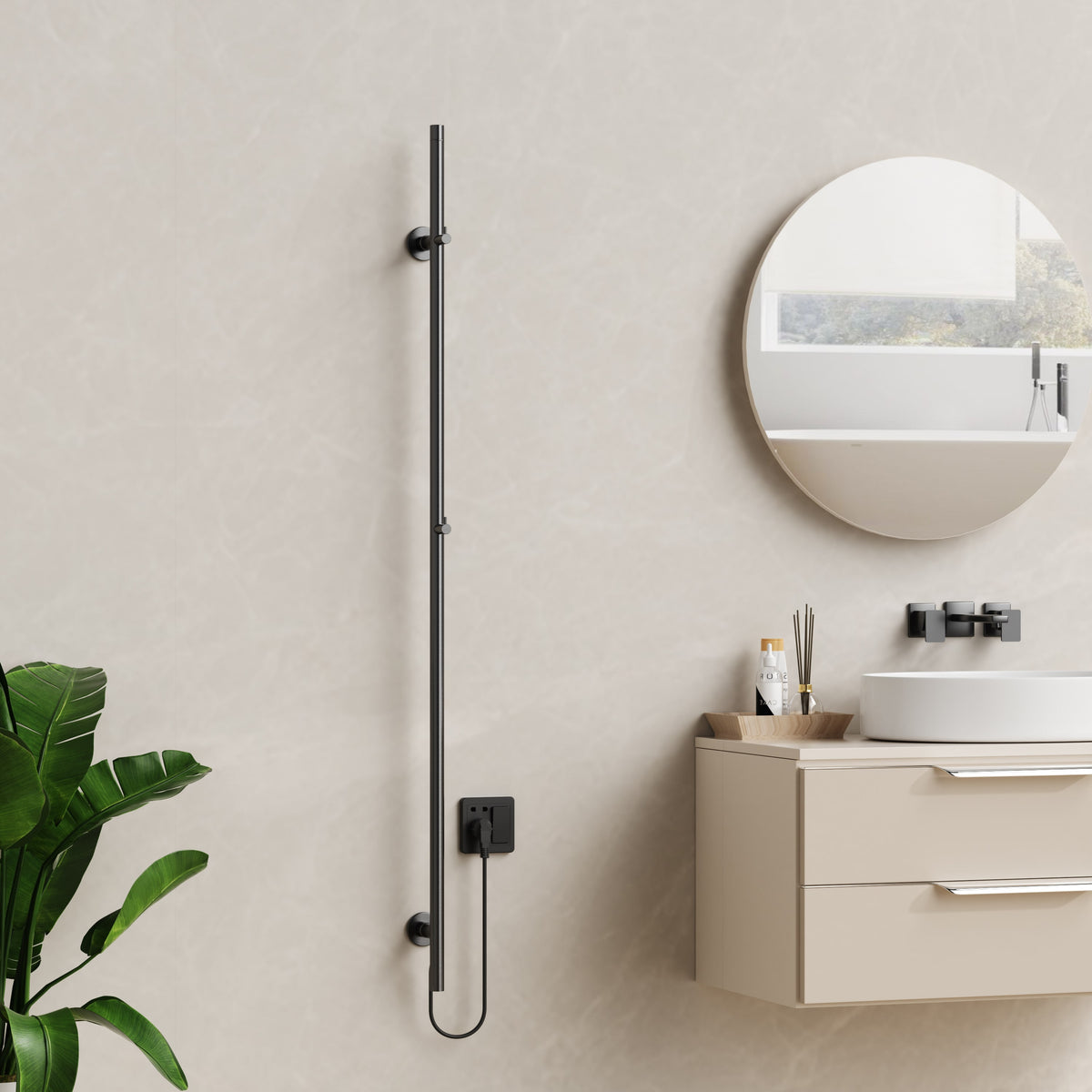 Sèche-serviettes électrique Belrad Rod Gunmetal 60W