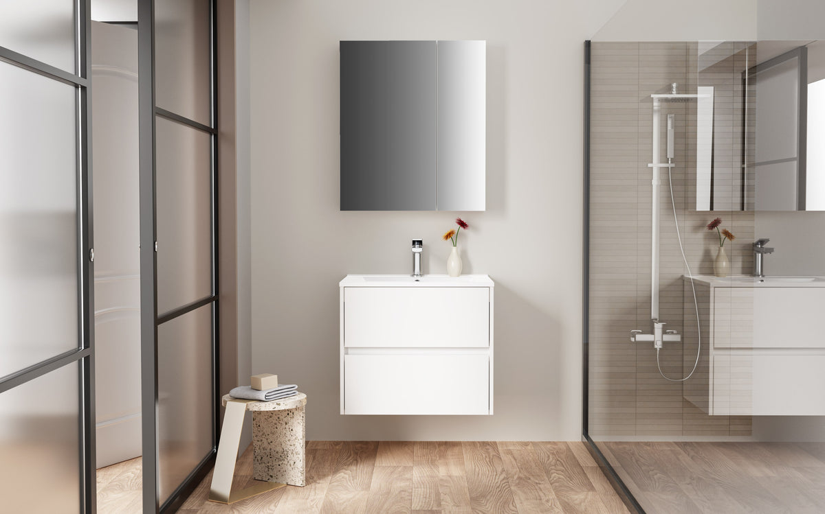 Vasque Aloni HAYAT 2 tiroirs Soft‑close Blanc