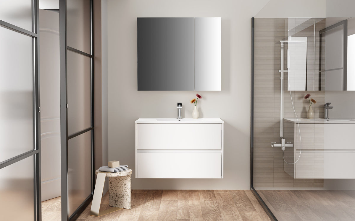 Aloni HAYAT under-counter basin with 2 soft-close drawers, White