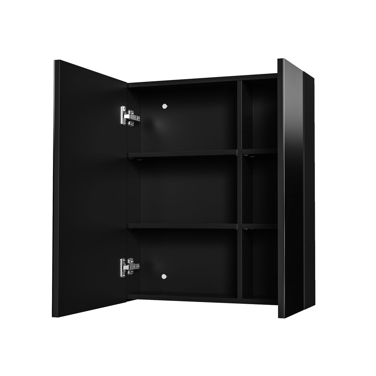 Asymmetrical Black Mirror Cabinet 60x70x15 cm