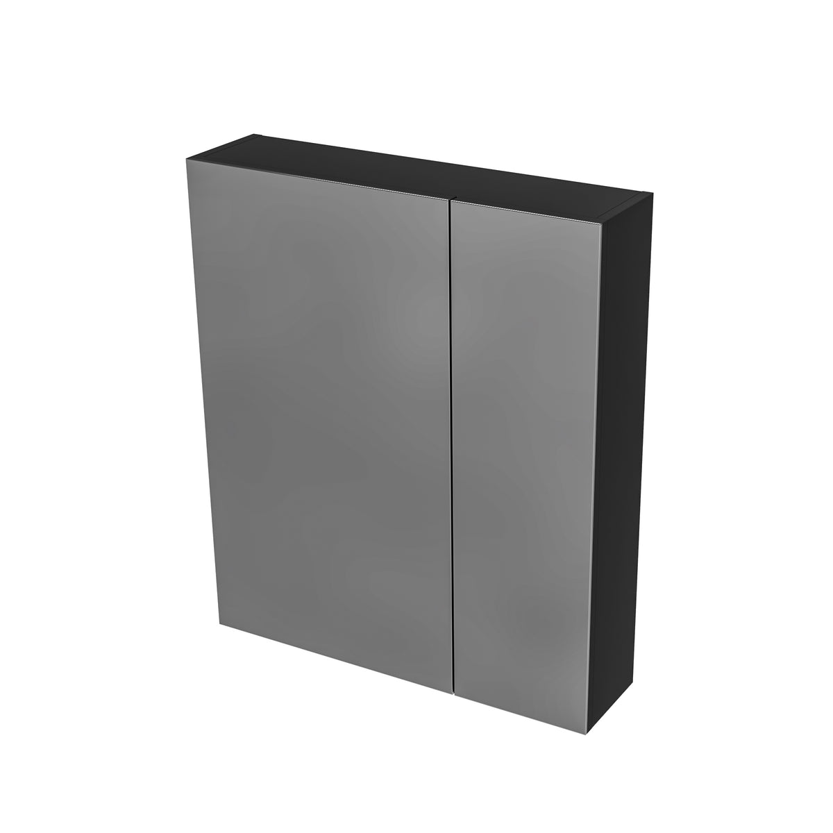 Asymmetrical Black Mirror Cabinet 60x70x15 cm