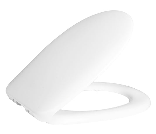 DUROPLAST TOILET SEAT, STAINLESS STEEL HINGES, SOFT-CLOSE