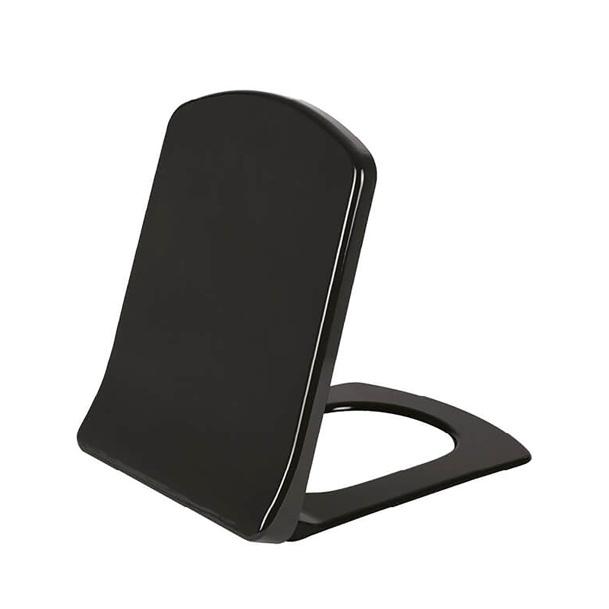 DUROPLAST SIÈGE DE TOILETTE, INOX CHARNIÈRES, SOFT-CLOSE NOIR MAT