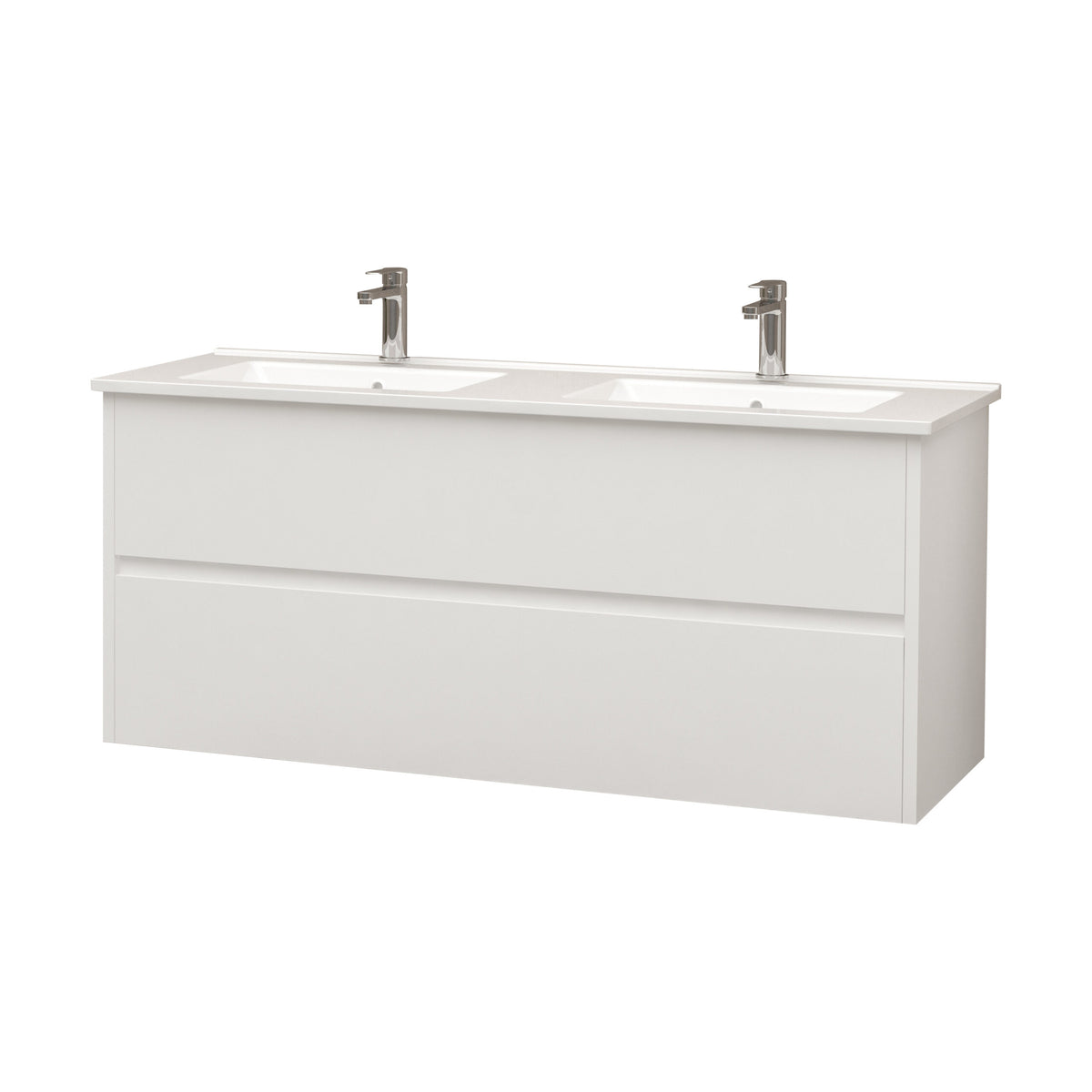 Vasque Aloni Hayat 2 tiroirs soft‑close - 119,5×50×45 cm - Blanc