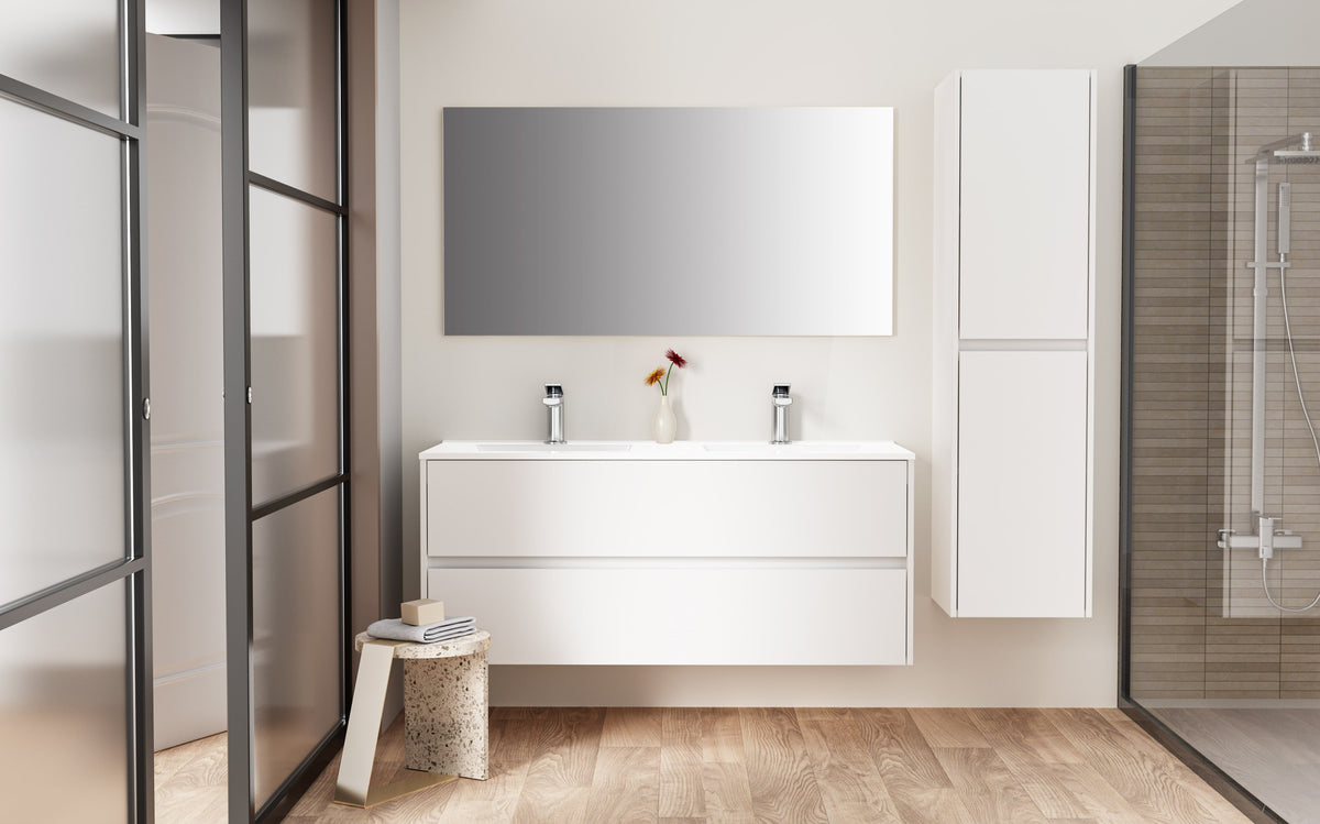Vasque Aloni Hayat 2 tiroirs soft‑close - 119,5×50×45 cm - Blanc