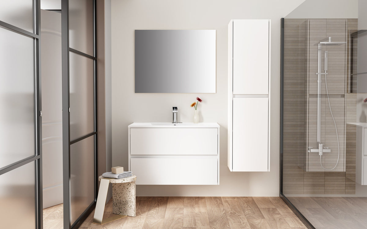 Colonne de douche Aloni Hayat 135 cm - Blanc brillant