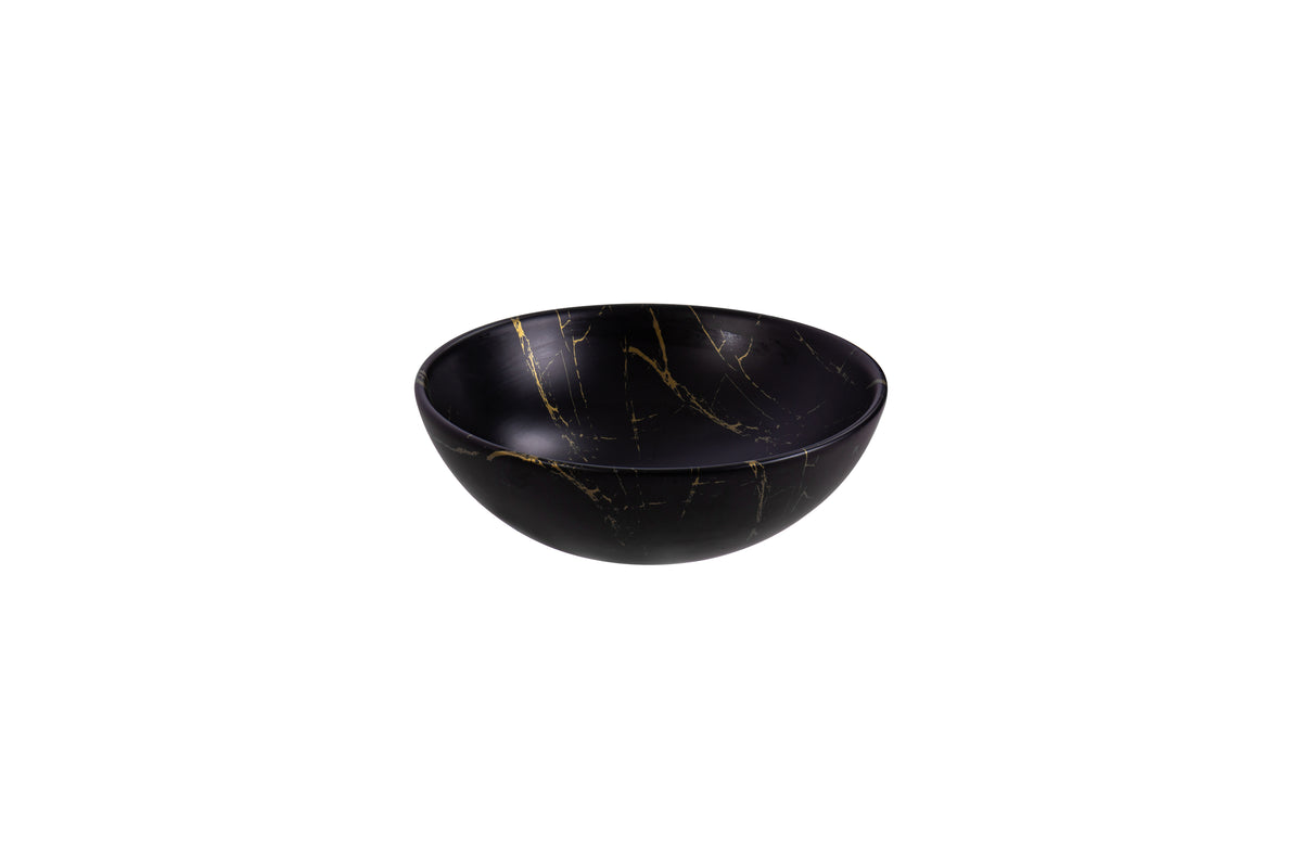 Aloni Tivra Countertop Basin - Black/Gold Ceramic