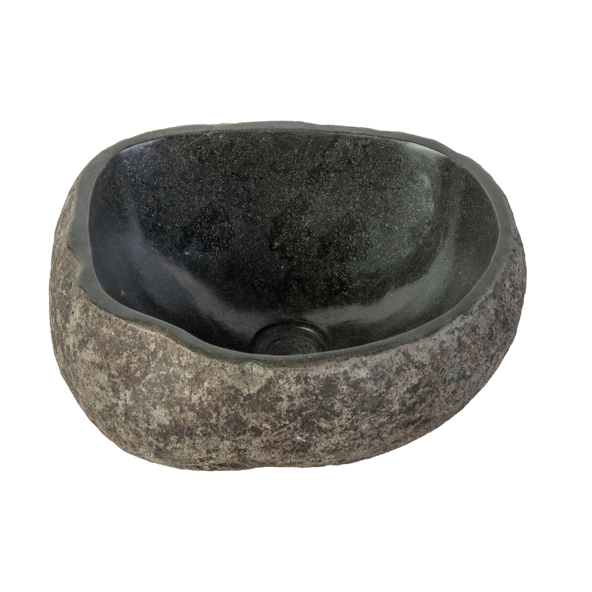 Vasque EN Pierre de Rivière Naturelle - Gris 30-35X15X2CM
