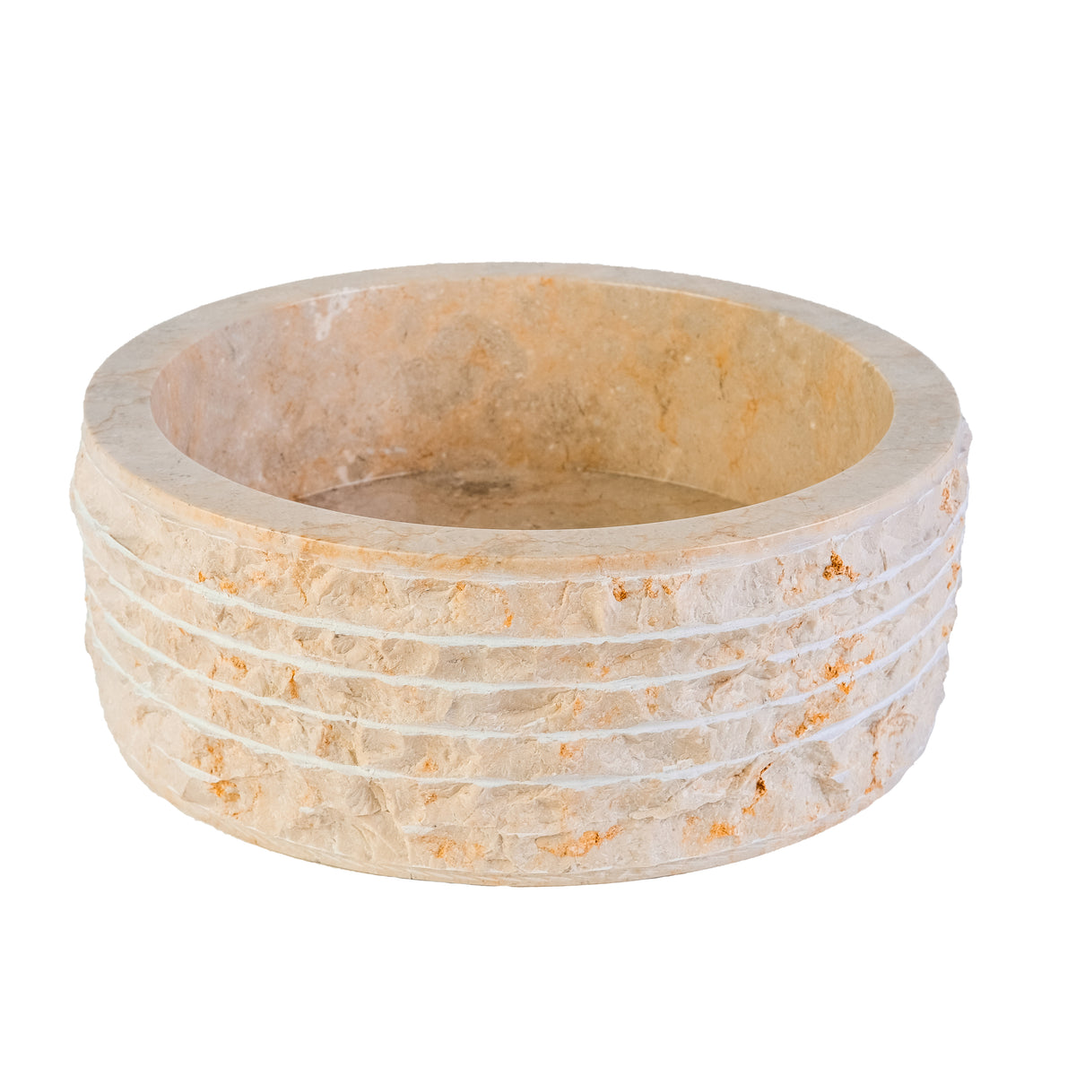 ALUR MARBLE BASIN WITH POLISHED INTERIOR - CREAM 40X15CM