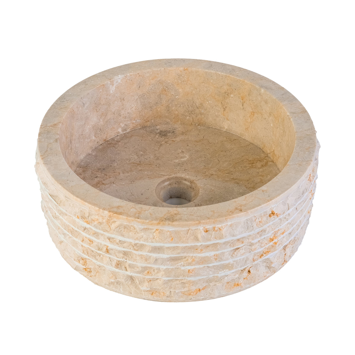 ALUR MARBLE BASIN WITH POLISHED INTERIOR - CREAM 40X15CM
