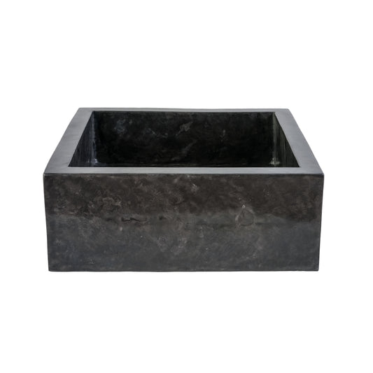 Fully polished square countertop washbasin - black 40x40x15cm