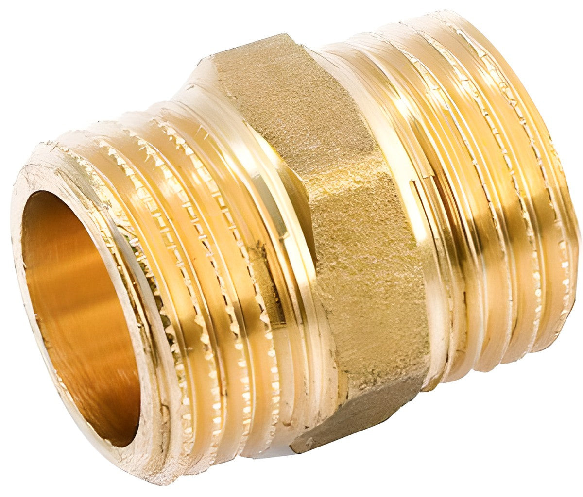 Dubbele nippel messing 1/4"M-1/4"M