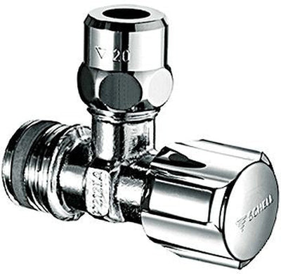 Haakse stopkraan Schell 1/2"M + teflon chroom