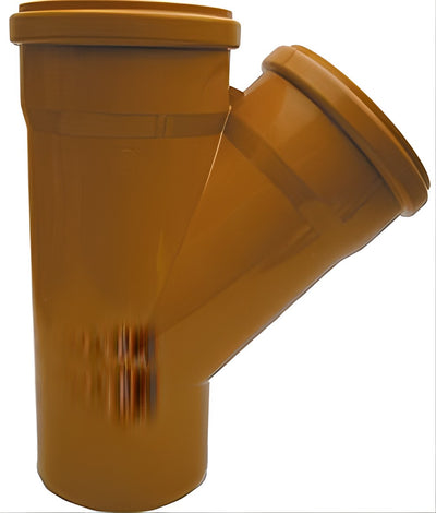 T PVC Riool 45° 125mm Rood / Bruin