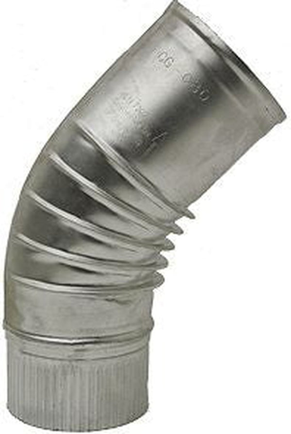Aluminium elbow 45°. 150mm