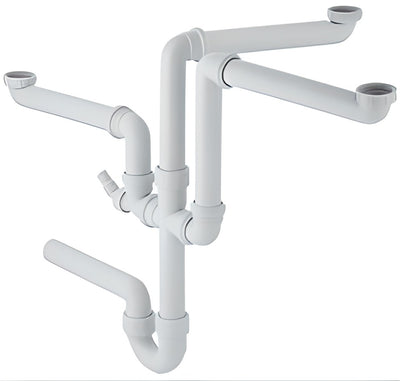 SIPHON EVIER GEBERIT 6/4"-40MM 3 CUVES