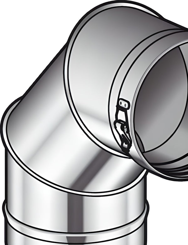 Poujoulat 150mm 45° Stainless Steel Single Wall Elbow Condenser