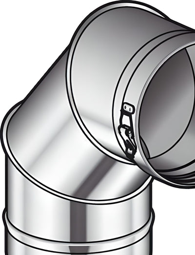 RVS Condensbocht met Enkele Wand 45° Poujoulat 130mm