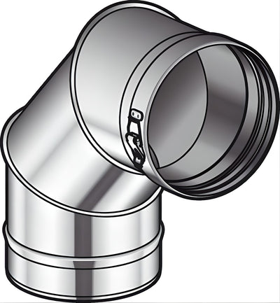 Enkelwandige RVS Bocht 90° Condensor Poujoulat 150mm