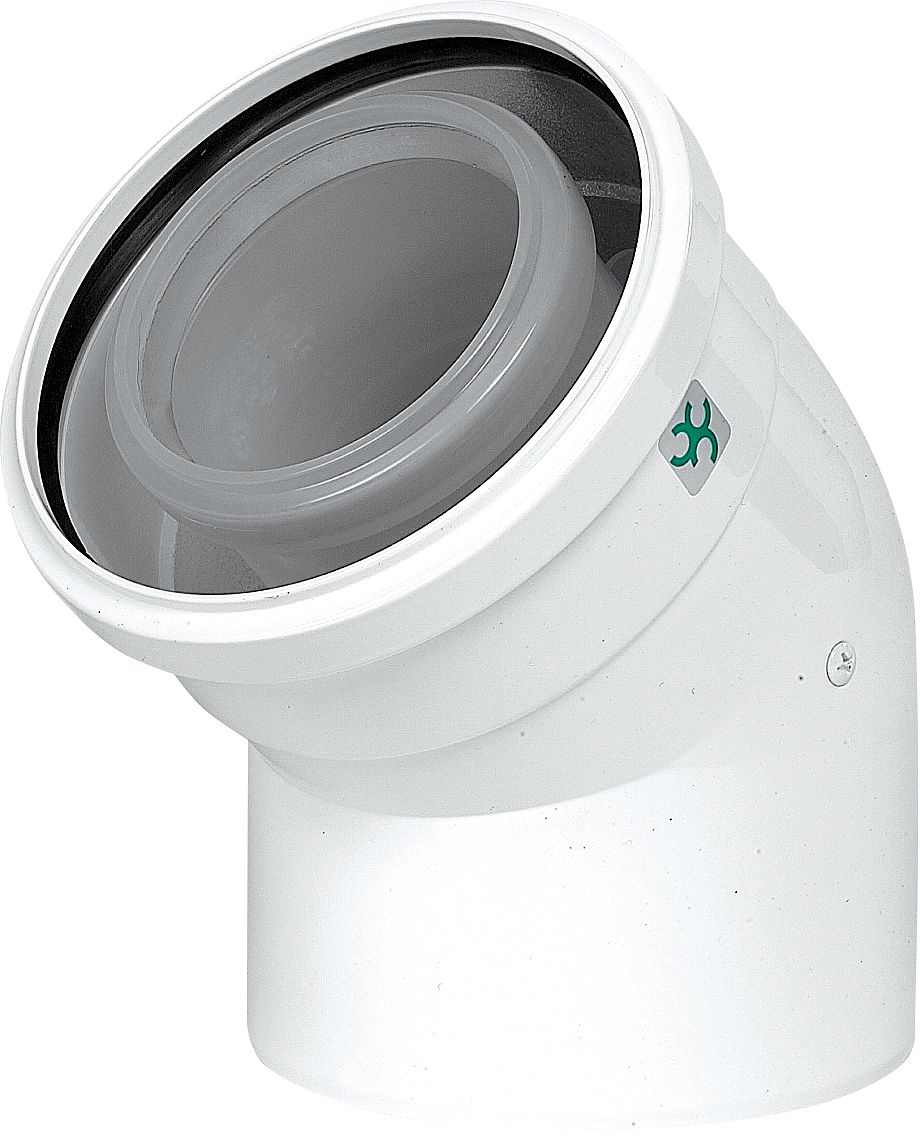 Concentrische bocht 45° Condensatie Ubbink 80-125mm