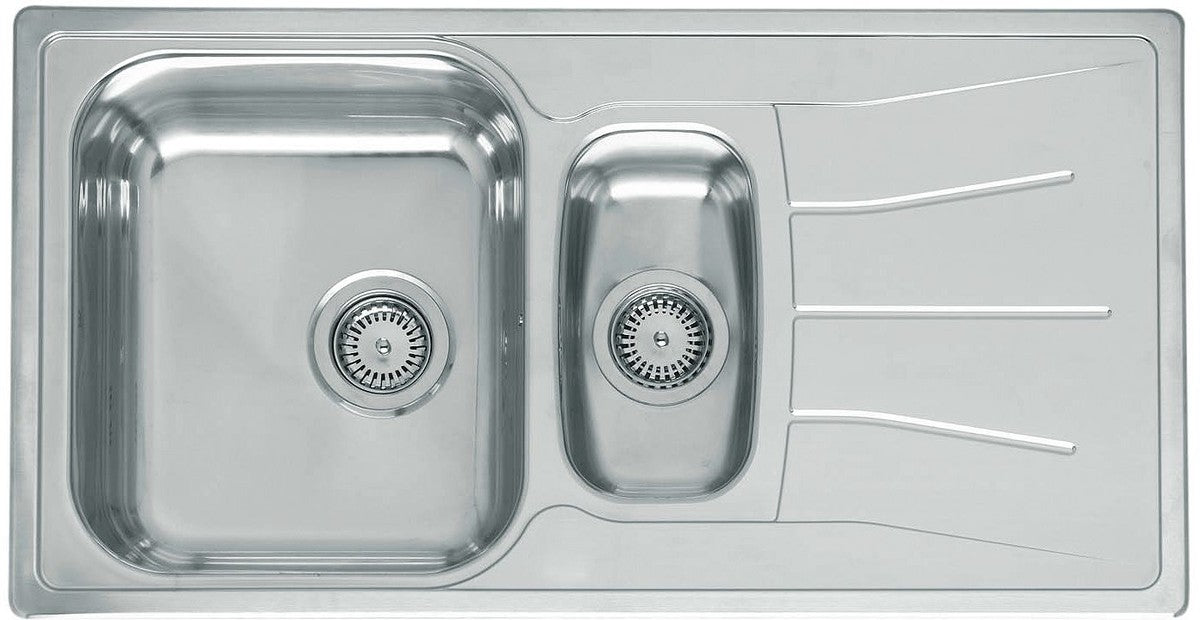 EVIER ENC.DIPL.ECO REG.1,5B+E 95X50 INOX