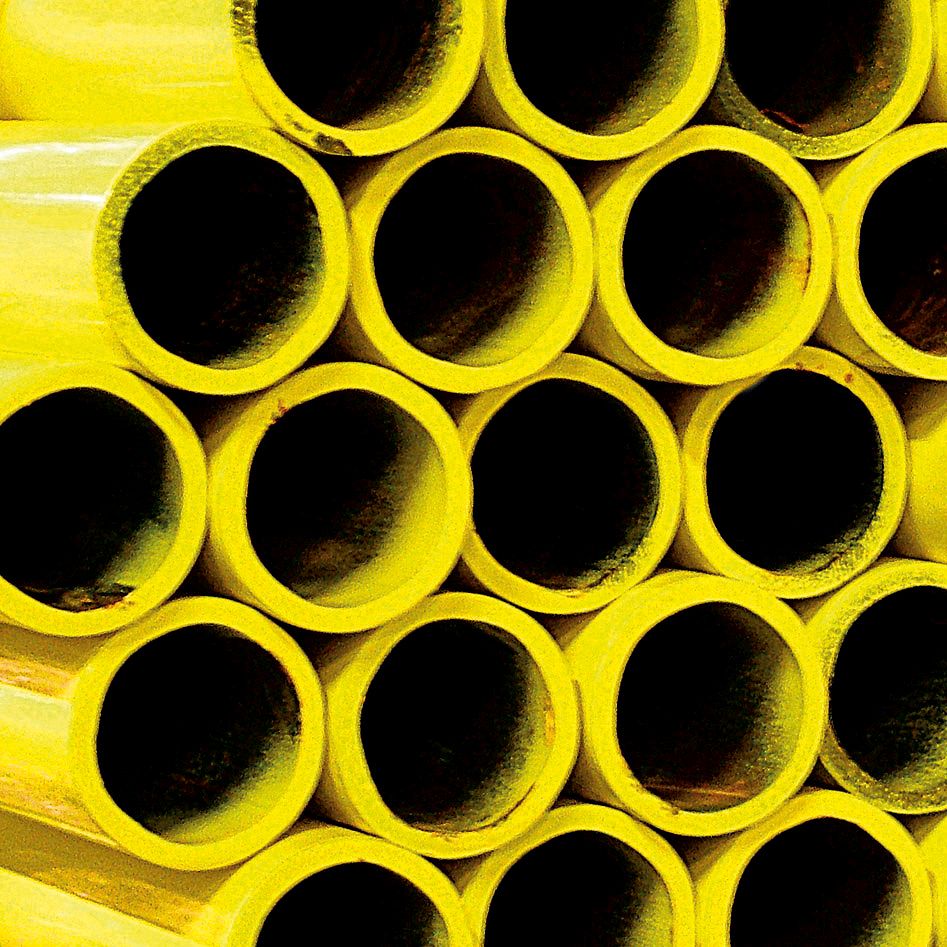 TUBE ACIER JAUNE P.FIL.6/4" LONGUEUR 6M