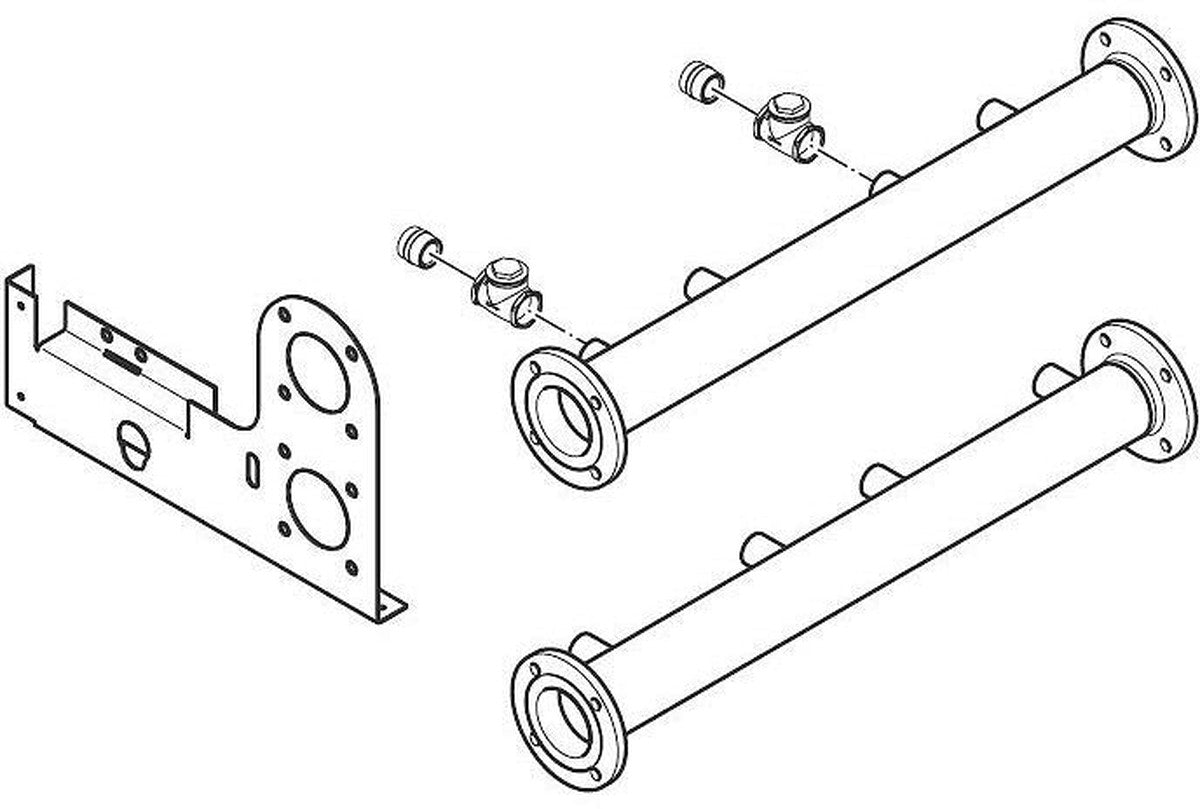 Hydraulische verdeler uitbreiding 2-4 ketels Vaillant DN65
