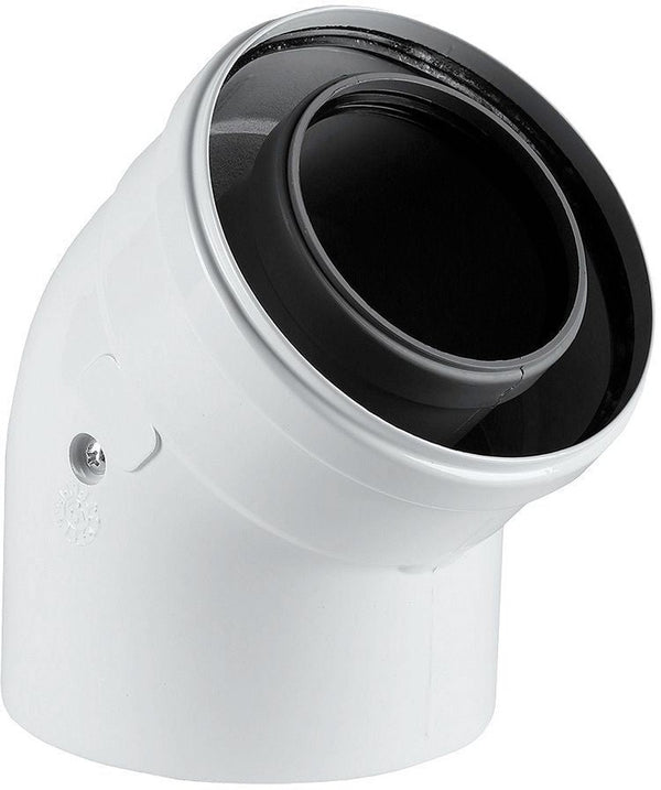 Uniflow Concentric Elbow 60/100mm 45° Alu / PP