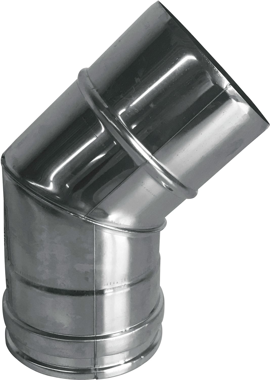 45° Bocht RVS Enkelwandig 130mm