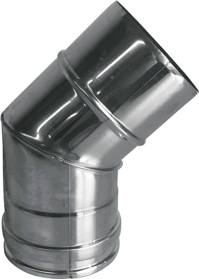 COUDE 45° INOX SIMPLE PAROI 130MM