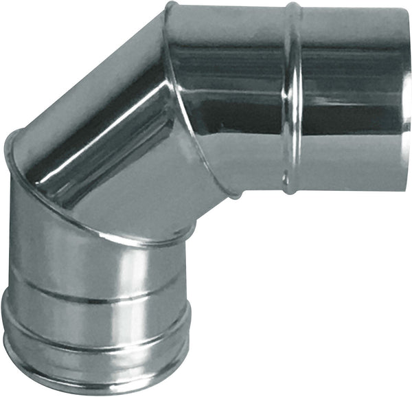 COUDE 90° INOX SIMPLE PAROI 150MM