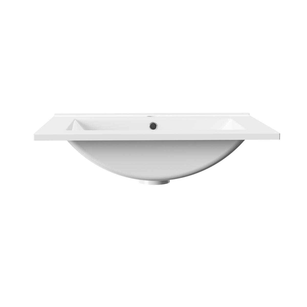 ALONI HAYAT WASBAK - 1 WASBAK - MET OVERLOOP - 1 KRAANGAAT - COMPOSIET MARMER - 60X1,5X45 CM - GLANZEND WIT