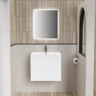 Complete Liva 60 cm gloss white bathroom cabinet