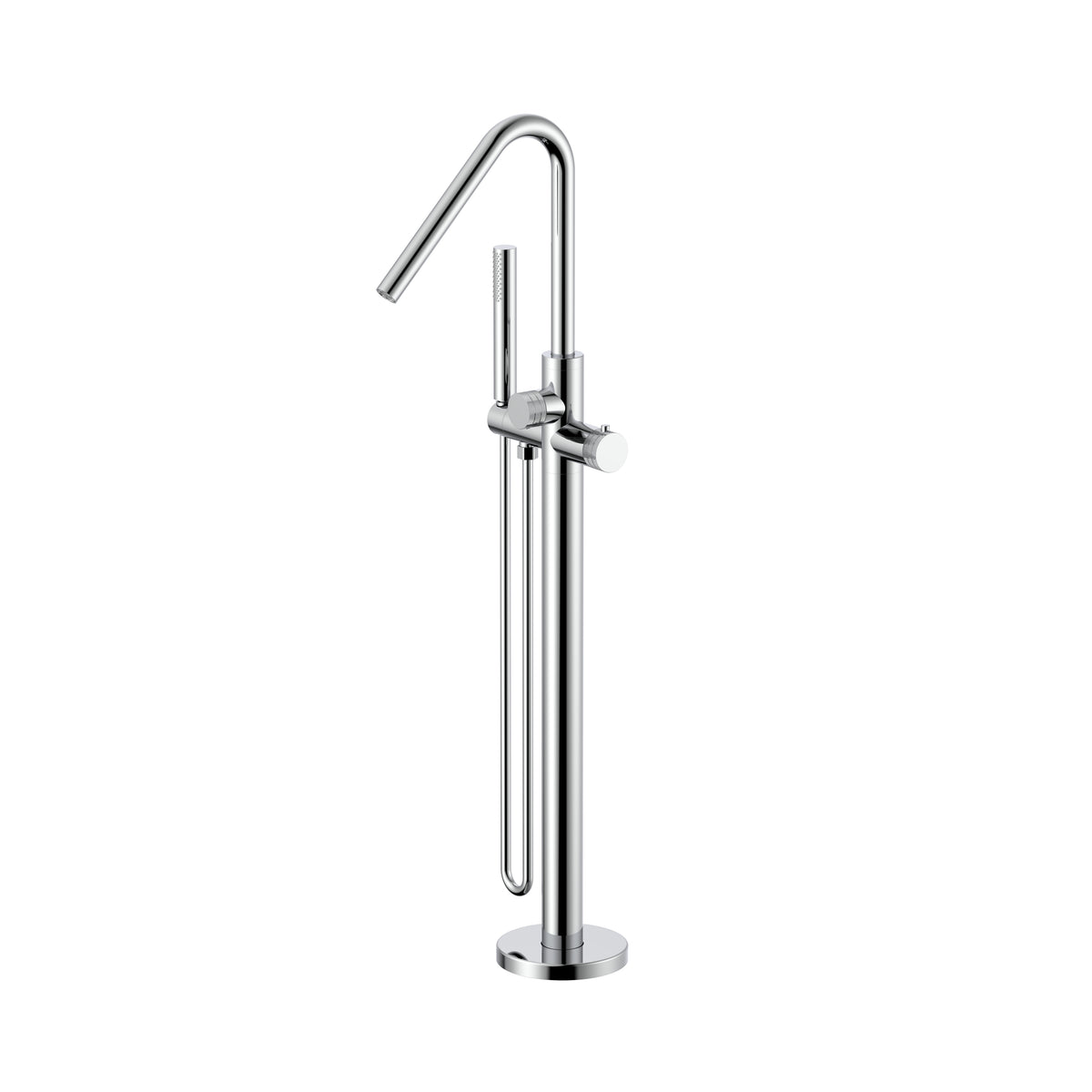 STRIA MITIGEUR DE BAIN – INDÉPENDANT – THERMOSTATIQUE – AVEC DOUCHETTE ET FLEXIBLE – BOUTONS AVEC STRUCTURE STRIÉE - CHROME