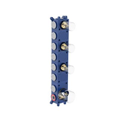 STRIA BOÎTIER D’ENCASTREMENT POUR MITIGEUR DE DOUCHE – 3 VOIES AVEC 3 ROBINETS D’ARRÊT – THERMOSTATIQUE – ENCASTRÉ