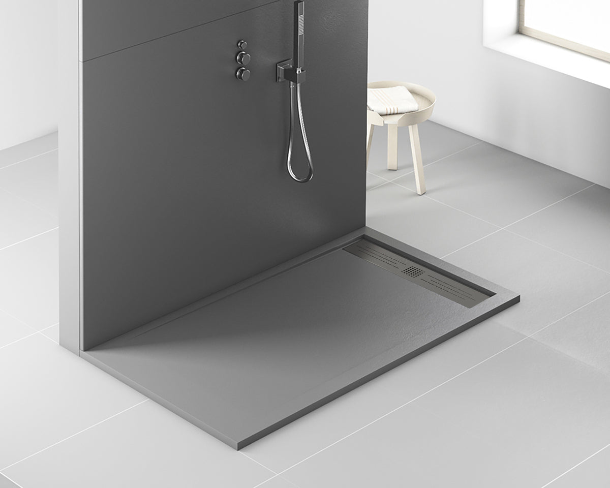 Receveur de douche composite 160x90 cm gris mat