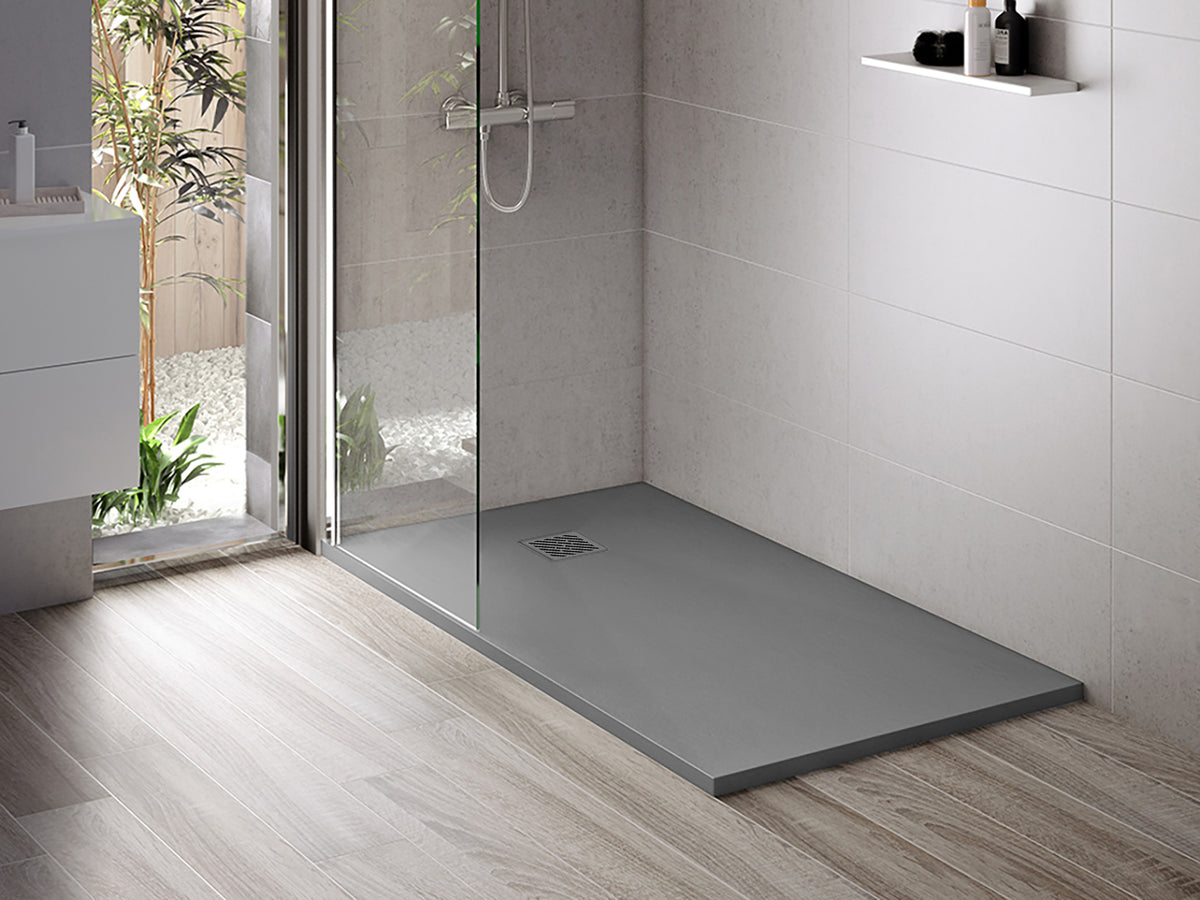 Composite shower tray 180x90 cm matte gray