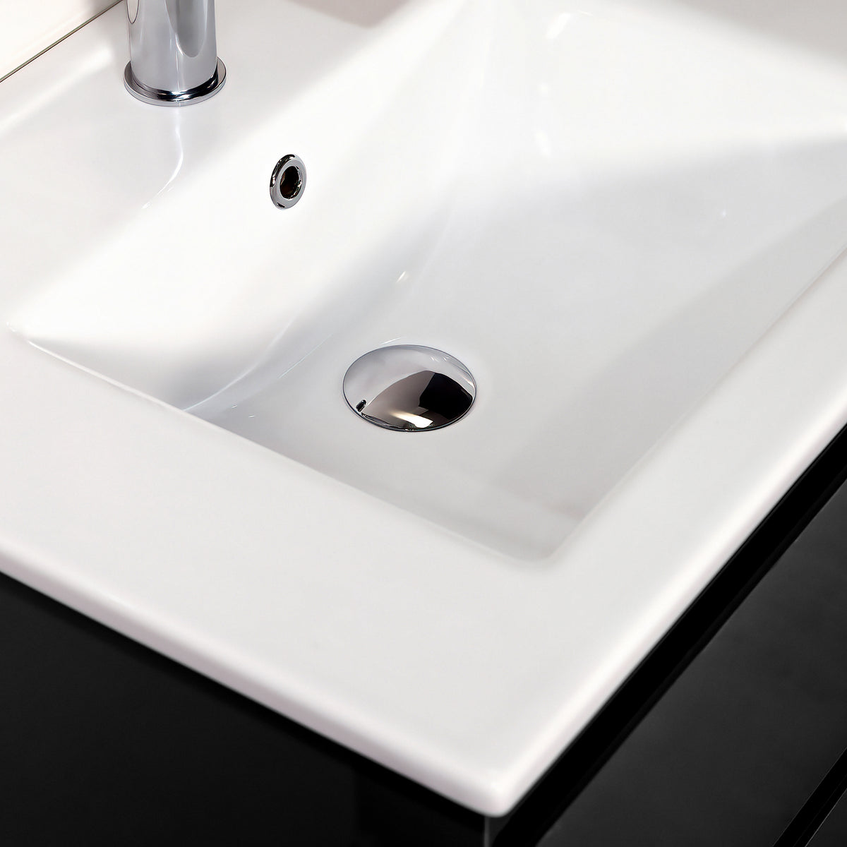 Matte black 120cm under-shower vanity unit