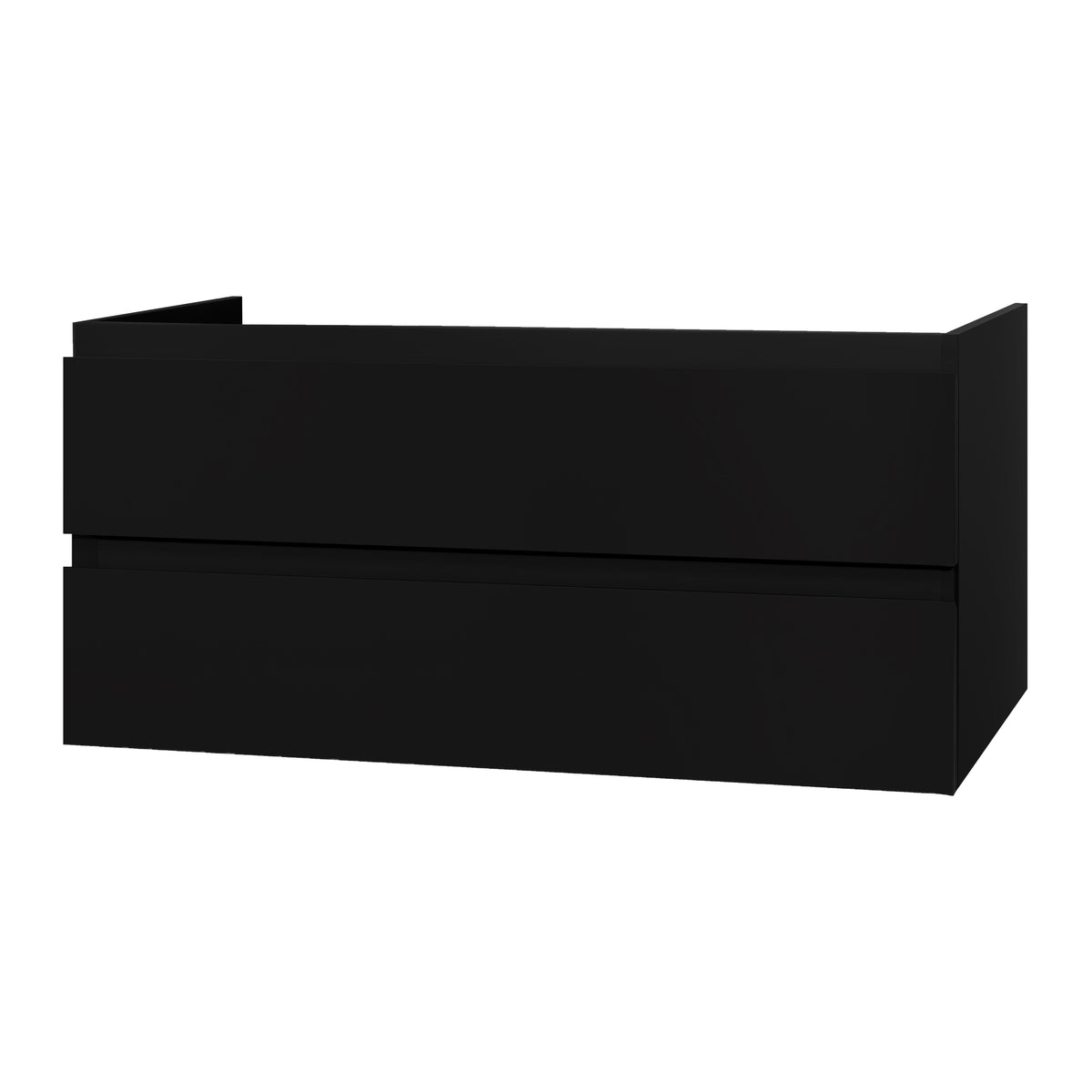 Matte black 120cm under-shower vanity unit