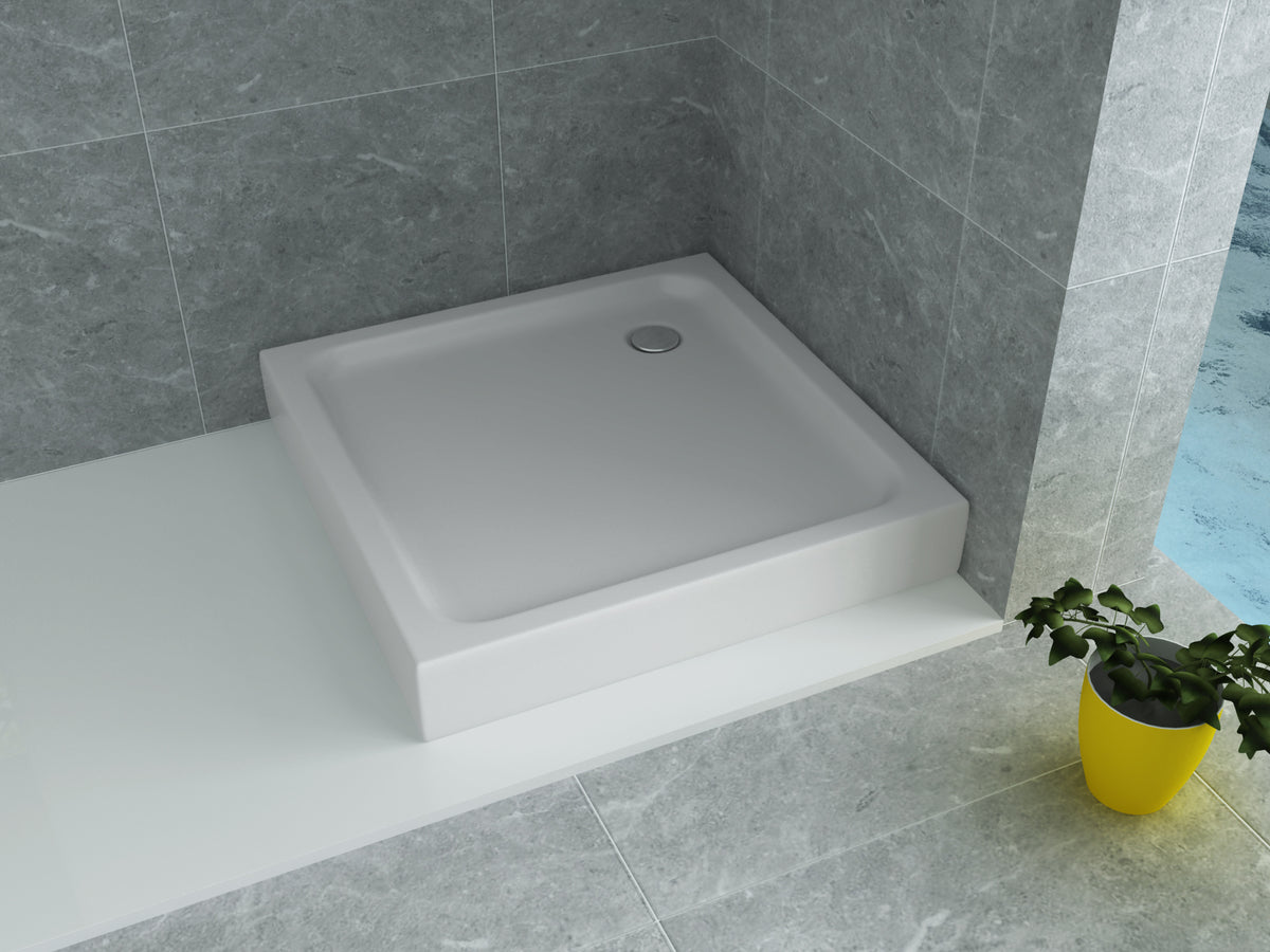 Square acrylic shower tray 90x90 cm - White