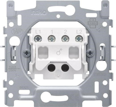 Base for a double-pole switch, a double-pole indicator switch, or a double-pole pull-cord switch